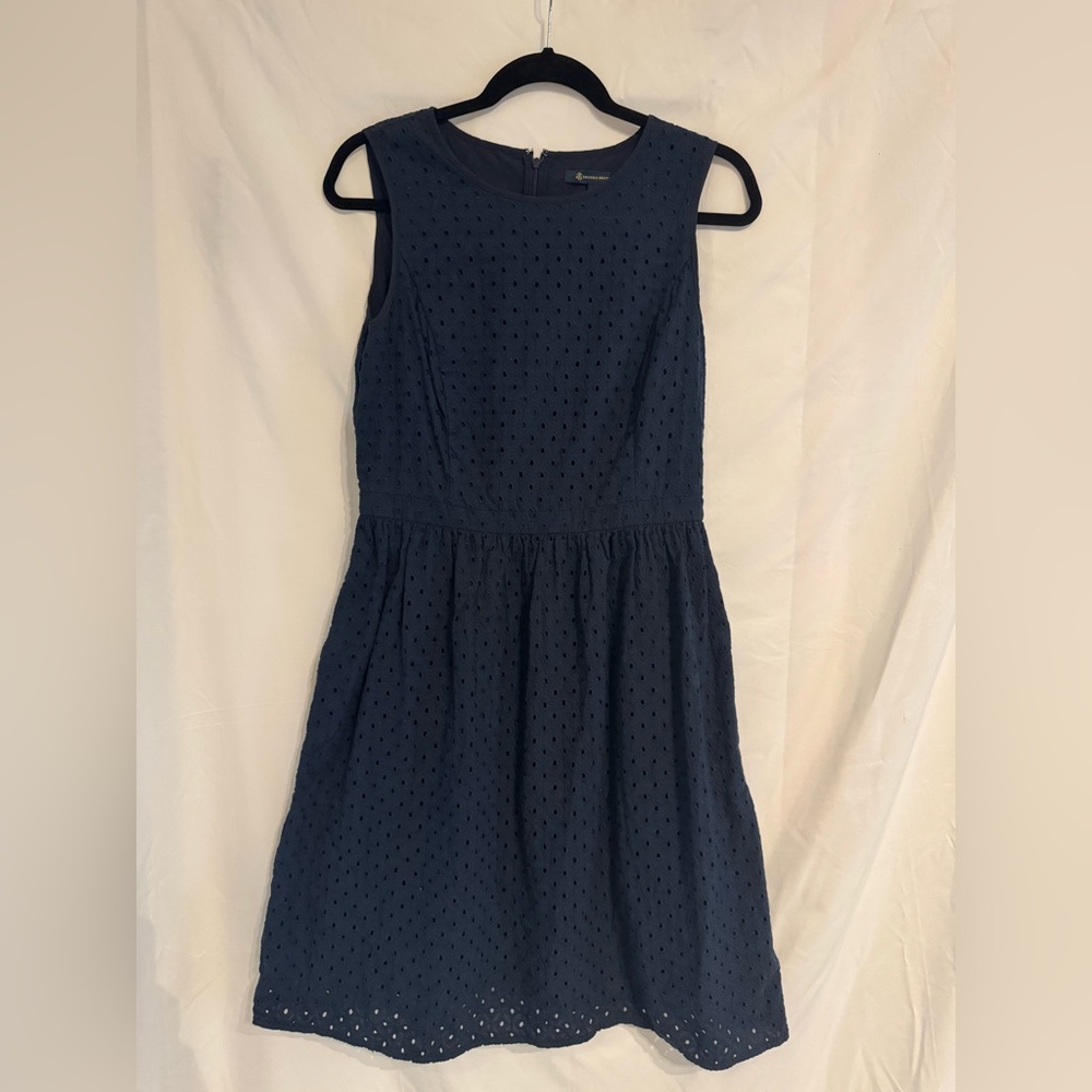 Brooks Brothers Navy Blue Eyelet Dress